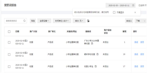搜索词报告